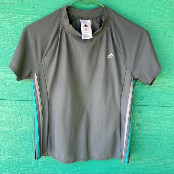 CLEARANCE ADIDAS RASHGUARD SWIM SET 2PC TOP AND CAPRIS SIZE MEDIUM EUC - Picture 4 of 8